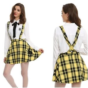 Hot Topic Harry Potter Hufflepuff Suspender Skirt